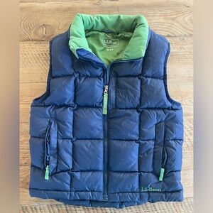 L.L. Bean Navy & Green Down Puffer Vest